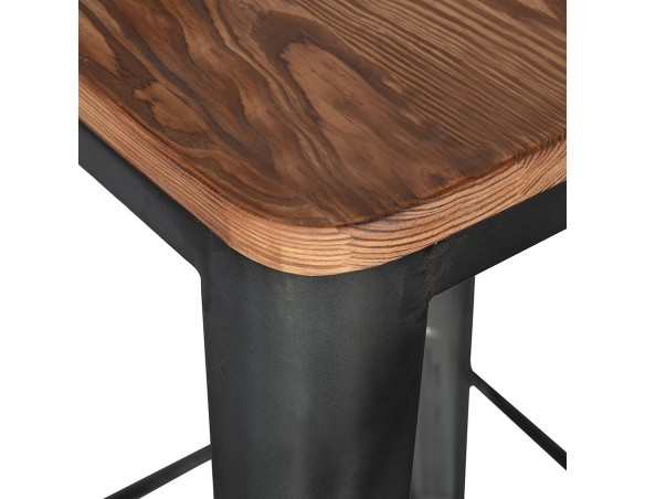 Tabouret de bar MECANO en métal gris foncé style industriel
