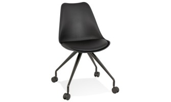 OC00500BLBL 5404028302323 Chaise de bureau sur roulettes SKIN noire avec structure en métal noir