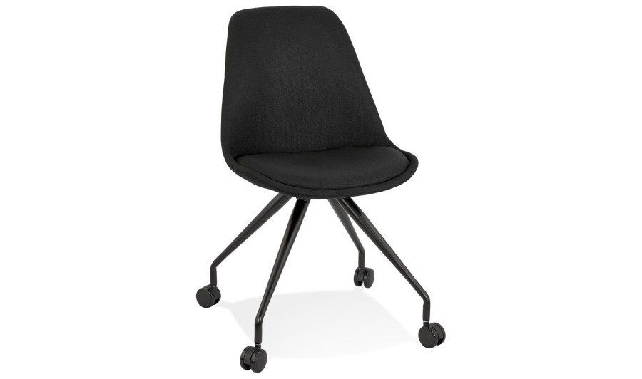 OC00510BLBL 5404028302347 Chaise de bureau sur roulettes SNAP en tissu noir avec structure en métal noir