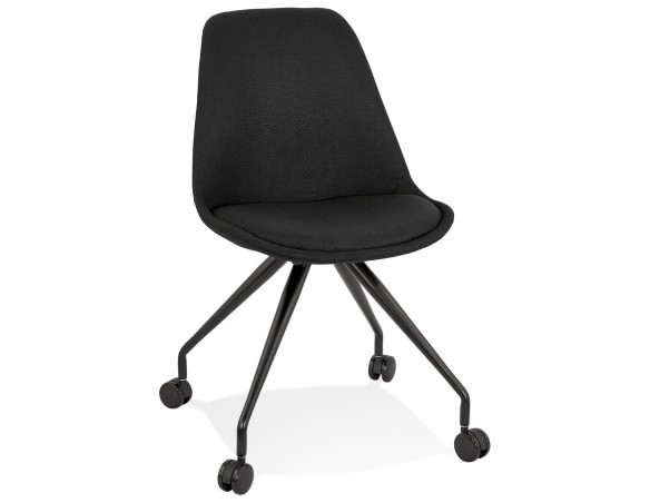OC00510BLBL 5404028302347 Chaise de bureau sur roulettes SNAP en tissu noir avec structure en métal noir