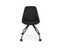 Chaise de bureau sur roulettes SNAP en tissu noir avec structure en métal noir