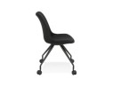 Chaise de bureau sur roulettes SNAP en tissu noir avec structure en métal noir