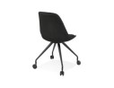 Chaise de bureau sur roulettes SNAP en tissu noir avec structure en métal noir