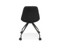 Chaise de bureau sur roulettes SNAP en tissu noir avec structure en métal noir