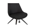 Chaise de bureau sur roulettes SNAP en tissu noir avec structure en métal noir