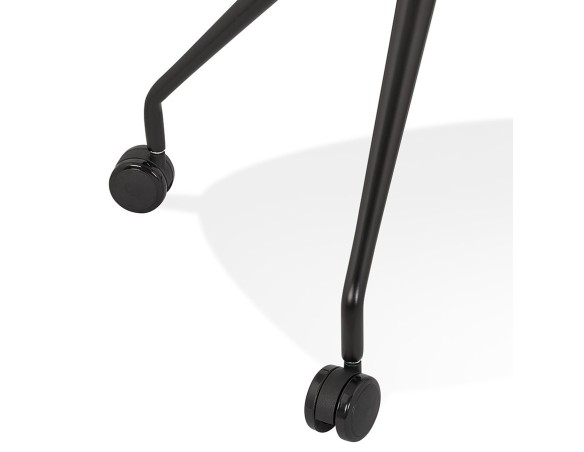 Chaise de bureau sur roulettes SNAP en tissu noir avec structure en métal noir