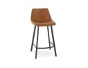 BS05330BR 5404028315200 Tabouret snack mi-hauteur FUJI MINI en microfibre brune avec pied en métal noir