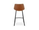 Tabouret snack mi-hauteur FUJI MINI en microfibre brune avec pied en métal noir