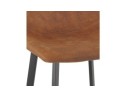 Tabouret snack mi-hauteur FUJI MINI en microfibre brune avec pied en métal noir
