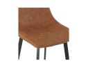 Tabouret snack mi-hauteur FUJI MINI en microfibre brune avec pied en métal noir