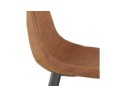 Tabouret snack mi-hauteur FUJI MINI en microfibre brune avec pied en métal noir