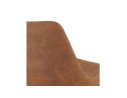Tabouret snack mi-hauteur FUJI MINI en microfibre brune avec pied en métal noir