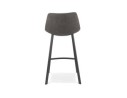 Tabouret snack mi-hauteur FUJI MINI en microfibre gris foncé avec pied en métal noir