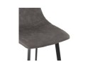 Tabouret snack mi-hauteur FUJI MINI en microfibre gris foncé avec pied en métal noir