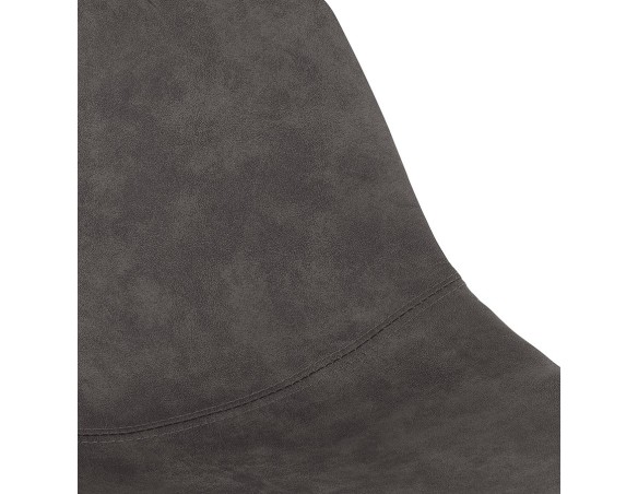 Tabouret snack mi-hauteur FUJI MINI en microfibre gris foncé avec pied en métal noir