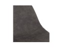 Tabouret snack mi-hauteur FUJI MINI en microfibre gris foncé avec pied en métal noir