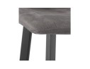 Tabouret snack mi-hauteur FUJI MINI en microfibre gris foncé avec pied en métal noir