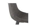 Tabouret snack mi-hauteur FUJI MINI en microfibre gris foncé avec pied en métal noir