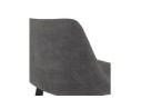 Tabouret snack mi-hauteur FUJI MINI en microfibre gris foncé avec pied en métal noir