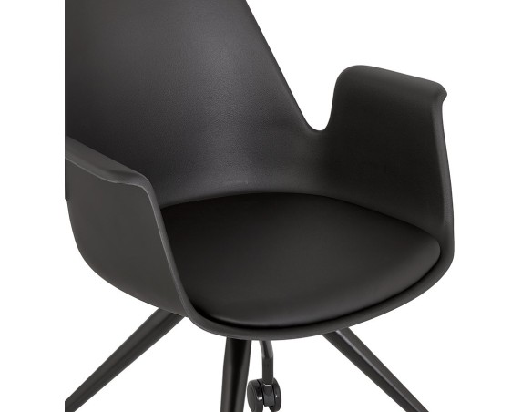 Chaise de bureau avec accoudoirs SPLIT noire sur roulettes
