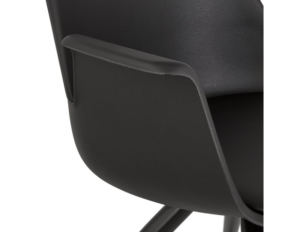 Chaise de bureau avec accoudoirs SPLIT noire sur roulettes