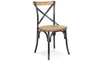 CH04150WABL 5404028310229 Chaise de cuisine RANCH en bois finition Noyer effet vieilli noir