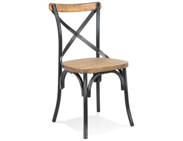 CH04150WABL 5404028310229 Chaise de cuisine RANCH en bois finition Noyer effet vieilli noir