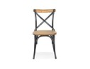 Chaise de cuisine RANCH en bois finition Noyer effet vieilli noir