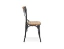 Chaise de cuisine RANCH en bois finition Noyer effet vieilli noir