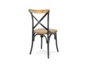 Chaise de cuisine RANCH en bois finition Noyer effet vieilli noir