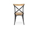 Chaise de cuisine RANCH en bois finition Noyer effet vieilli noir