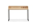Bureau droit design SALMON en bois finition naturelle et métal noir