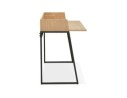 Bureau droit design SALMON en bois finition naturelle et métal noir