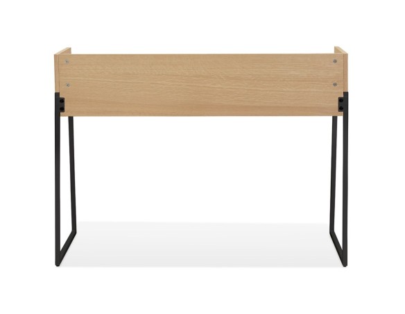 Bureau droit design SALMON en bois finition naturelle et métal noir