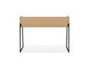 Bureau droit design SALMON en bois finition naturelle et métal noir