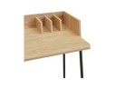 Bureau droit design SALMON en bois finition naturelle et métal noir