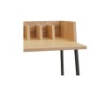 Bureau droit design SALMON en bois finition naturelle et métal noir