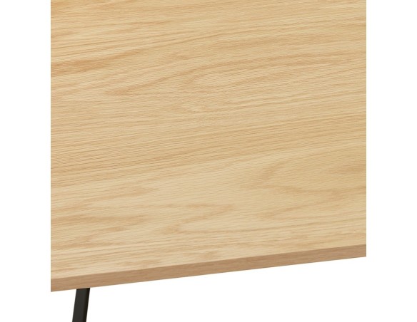 Bureau droit design SALMON en bois finition naturelle et métal noir