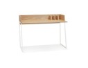OT01370NAWH 5404028316818 Bureau droit design SALMON en bois finition naturelle et métal blanc