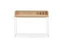Bureau droit design SALMON en bois finition naturelle et métal blanc