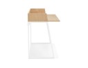 Bureau droit design SALMON en bois finition naturelle et métal blanc