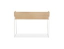 Bureau droit design SALMON en bois finition naturelle et métal blanc