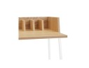 Bureau droit design SALMON en bois finition naturelle et métal blanc