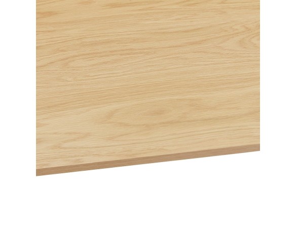 Bureau droit design SALMON en bois finition naturelle et métal blanc