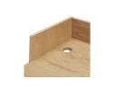 Bureau droit design SALMON en bois finition naturelle et métal blanc