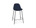 BS06520BUBL 5404028337622 Tabouret snack mi-hauteur FENTON MINI en velours bleu et pied en métal noir