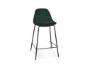 BS06530GEBL 5404028337646 Tabouret snack mi-hauteur FENTON MINI en velours vert et pied en métal noir