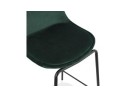 Tabouret snack mi-hauteur FENTON MINI en velours vert et pied en métal noir