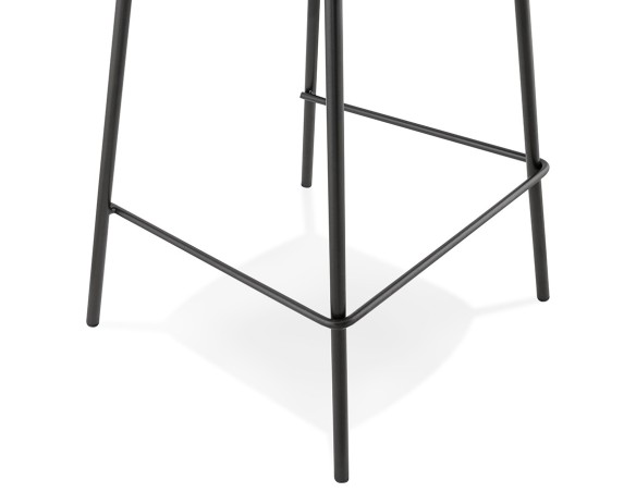 Tabouret snack mi-hauteur FENTON MINI en velours vert et pied en métal noir