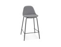 BS06540GRBL 5404028337660 Tabouret snack mi-hauteur FENTON MINI en velours gris et pied en métal noir